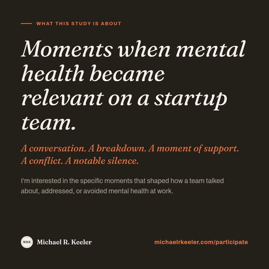 Moments when mental health became relevant on a startup team.
