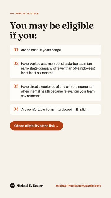 Who is eligible: the four criteria.